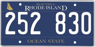 RI license plate 252830