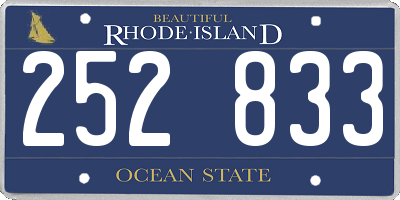 RI license plate 252833