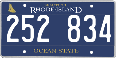 RI license plate 252834