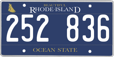 RI license plate 252836
