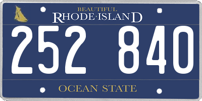 RI license plate 252840