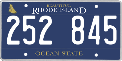 RI license plate 252845