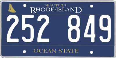 RI license plate 252849