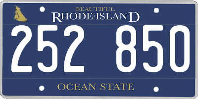 RI license plate 252850