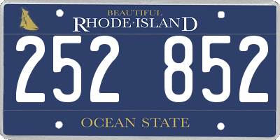 RI license plate 252852