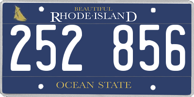 RI license plate 252856