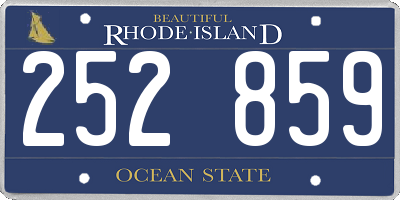 RI license plate 252859