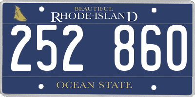 RI license plate 252860