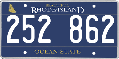 RI license plate 252862