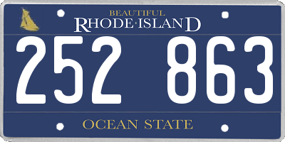 RI license plate 252863