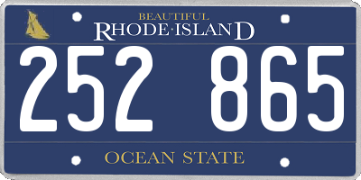 RI license plate 252865