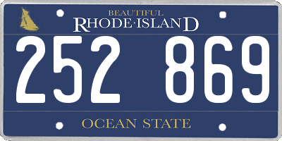 RI license plate 252869