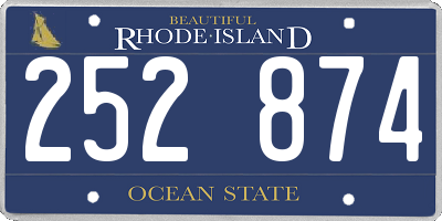 RI license plate 252874