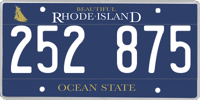 RI license plate 252875