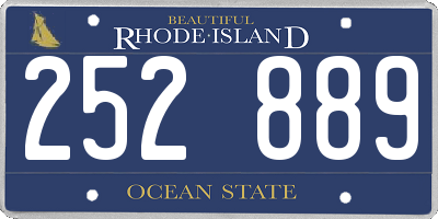 RI license plate 252889