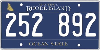 RI license plate 252892