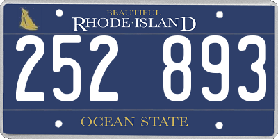 RI license plate 252893