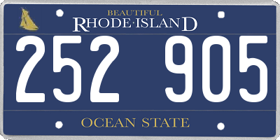RI license plate 252905