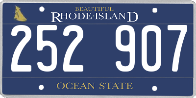 RI license plate 252907