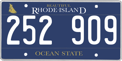 RI license plate 252909