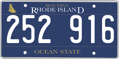 RI license plate 252916