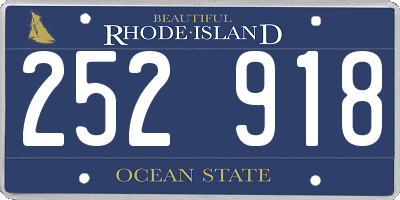 RI license plate 252918