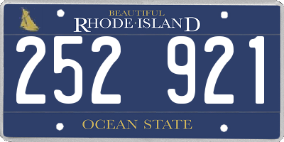 RI license plate 252921