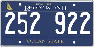 RI license plate 252922