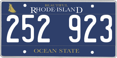 RI license plate 252923