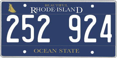 RI license plate 252924