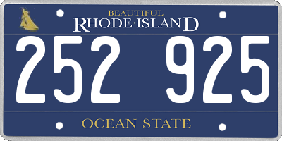 RI license plate 252925