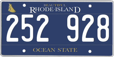 RI license plate 252928