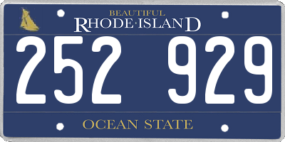 RI license plate 252929
