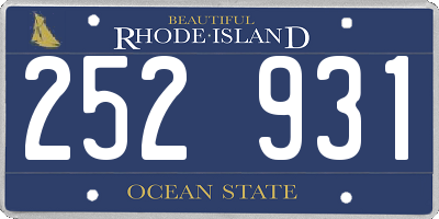 RI license plate 252931