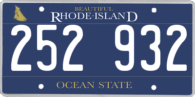RI license plate 252932