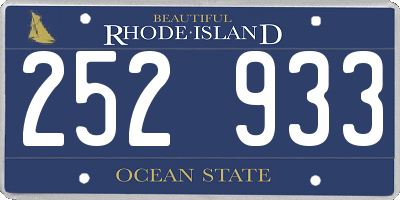 RI license plate 252933