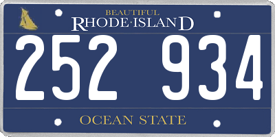 RI license plate 252934