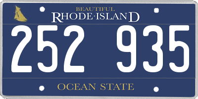 RI license plate 252935