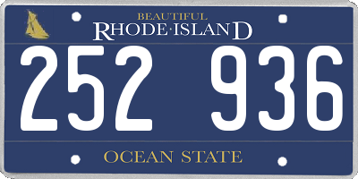 RI license plate 252936