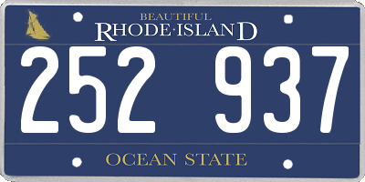 RI license plate 252937