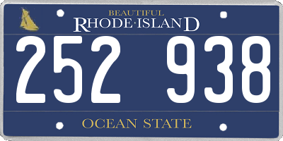 RI license plate 252938