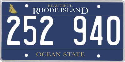 RI license plate 252940