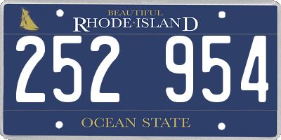 RI license plate 252954