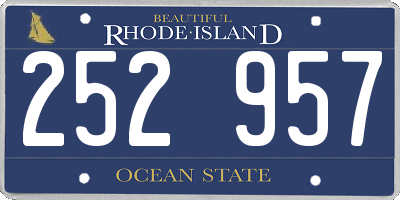 RI license plate 252957