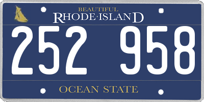RI license plate 252958