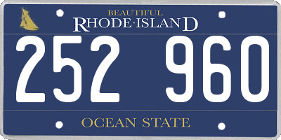 RI license plate 252960