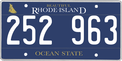 RI license plate 252963