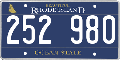 RI license plate 252980