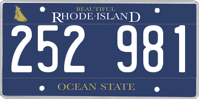 RI license plate 252981
