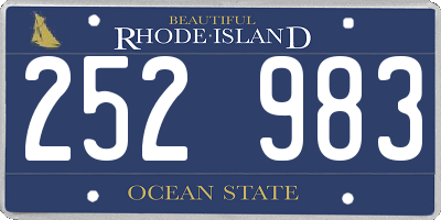 RI license plate 252983